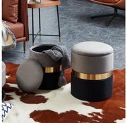 Eglo 424021 - SADA 2x Taburet MASHIKE pr. 31,5/36 cm šedá/čierna/zlatá