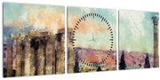 Obraz - Akropolis, Atény, Grécko (s hodinami) (90x30 cm)