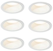 Sada 6 zapustených bodových svetiel biela vrátane LED 3000K-5000K - Elias