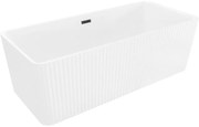 Mexen Nila, voľne stojaca ryhovaná vaňa 170 x 75 cm, biela lesklá, čierny matný prepad, 52841708000-70