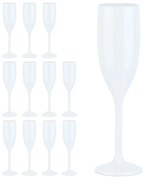Sada 12 ks nerozbitných plastových pohárov na šampanské a Prosecco RelaxDays 150 ml RD10035430