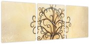 Obraz - Strom života (s hodinami) (90x30 cm)