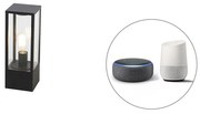 Inteligentná vonkajšia stojaca lampa čierna 40 cm vrátane WiFi ST64 - Charlois