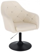 LuxuryForm DESIGN Kreslo ROMA na čiernom tanieri - krémové