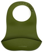 Silikónový podbradník New Baby olivovo zelený