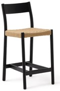Čierna/v prírodnej farbe barová stolička z dubového dreva (výška sedadla 65 cm) Yalia – Kave Home