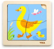 Drevené puzzle pre najmenších Viga 4 ks Kačička