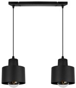 Závesné svietidlo Panta, 2x čierne kovové tienidlo