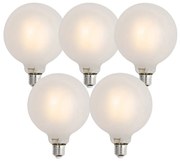 Sada 5 ks Inteligentné stmievateľné LED žiarovky E27 G125 matné 7W 806lm 2700-6500K