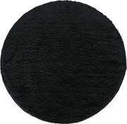 DY Čierny okrúhly shaggy koberec Camel Rozmer: 80 cm