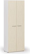 Kancelárska skriňa s dverami PRIMO WHITE, 800 x 420 x 2128 mm, biela/breza
