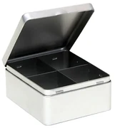 Hranatá stříbrná dóza Deluxe
