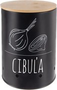 Orion Dóza na cibuľu, plech/bambus pr. 13 cm, BLACK SK