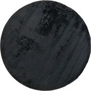 Okrúhly čierny koberec s vysokým vlasom Plush Deluxe Rozmer: 60x60 cm