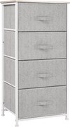 HOMCOM Komoda so 4 textilnými zásuvkami, úložná skrinka multifunctionálna do spálne, obývacej izby a chodby 45x30x92 cm šedá | Aosom
