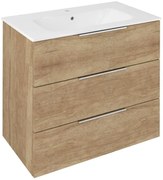 Sapho Sapho, CIRASA umývadlová skrinka 79,8x75x46cm, 3x zásuvka, dub Alabama, CR831-2222