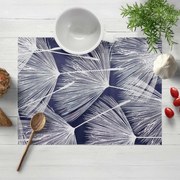 Biante Bavlnené prestieranie na stôl Sandra SA-414 Biele abstraktné páperie na modrom 30x40 cm