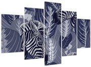 Obraz - Modré zebry (150x105 cm)