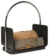 Kovový kôš na drevo s držadlom 50x41 cm čierna