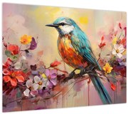 Obraz - Maľba vtáčika (70x50 cm)