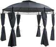 Záhradný altán s LED solárnym osvetlením BestBerg BBGG-20 / 350 x 274 cm / šedá