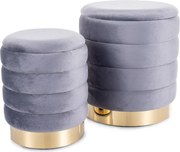 SI Britta Velvet taburetka (sada) sivý