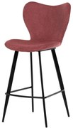 Židle barová AUB-1068 RED2, červená látka, černá podnož
