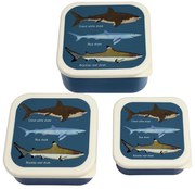 Tmavomodré detský desiatový box 3 ks Sharks – Rex London