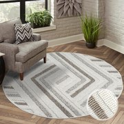 Dekorstudio Moderný okrúhly koberec LINDO 7590 - krémový Priemer koberca: 120cm