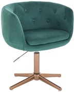 LuxuryForm DESIGN Kreslo MONTANA VELUR na zlatom kríži - zelené