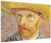 Obraz - Vincent van Gogh, Self-Portrait with a Straw Hat (The Potato Peeler), reprodukcia (90x60 cm)