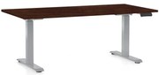 Výškovo nastaviteľný stôl OfficeTech D, 160 x 80 cm, sivá podnož, wenge
