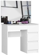 Toaletný stolík so zrkadlom T-6/SL 900x600 pravý, biely