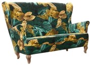 Pohovka ušiak Royal II, zelená listy (Damax M-127/sonoma)