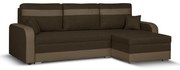 Rohová sedacia súprava s funkciou spania KONRAD Hnedá/bronzová