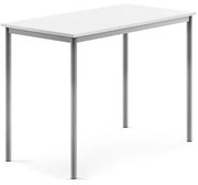 Stôl BORÅS, 1200x700x900 mm, laminát - biela, strieborná