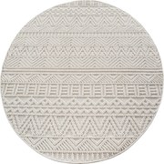 Ayyildiz, Kusový koberec Helix 2202 cream kruh, 160x160, béžová, chodba / predsieň