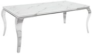 Dizajnový jedálenský stôl Rococo 180 cm strieborný - mramor