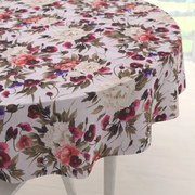 Biante Dekoračný okrúhly obrus Leona LN-075 Farebné kvety na smotanovom Ø 110 cm