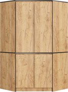 Rohová šatníková skriňa CLP 100 cm 4D dub craft