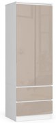 Skriňa STAR S 60 cm 2D 2SZ biela / cappuccino, lesk