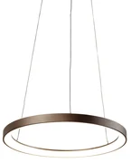 Dizajnové závesné svietidlo bronzové vrátane stmievateľného LED Easylift - Hoop