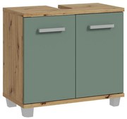 Kúpeľňová skrinka VENOM zelená/dub artisan