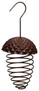 Závesné kŕmidlo pre vtáky Cone, 23x10 cm, plast/kov, hnedá