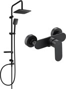 Mexen Sven stenová sprchová súprava s dažďovými tryskami a sprchovou batériou Milo, čierna - 71340262-70