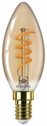 Philips LED filament žiarovka E14 B35 2,5W (15W) 1800K stmievateľná, jantárová