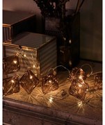 SIRIUS LED dekorativní řetěz, skleněné lampiony Nellie, hnědé, 1,5m