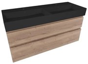 Kúpeľňová skrinka 2 zásuvky s umývadlom Naturel Savona 118x53x44,8 cm dub Halifax mat SAVONA2120DHSATC