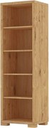 Úzka dubová knižnica so 4 policami, 55x43x174 cm