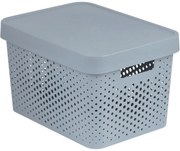 Curver Úložný box INFINITY 17l s vekom šedý dierovaný